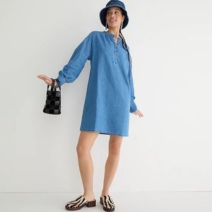 J.Crew Indigo (denim) button-up shift dress